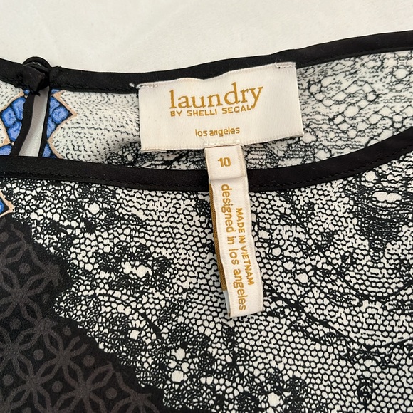 Laundry by Shelli Segal Long Sleeve Floral Blouse Size 10 - Picture 8 of 9